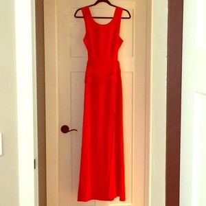 BCBG MAXAZRIA poppy red evening gown